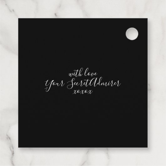 Be My Valentijn Custom Black Typography Bedankjes Labels (Achterkant)