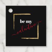 Be My Valentijn Custom Black Typography Bedankjes Labels (Voorkant)