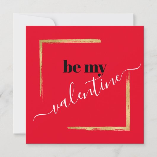 Be My Valentijn Custom Red Typography Kaart (Voorkant)