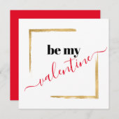 Be My Valentijn Custom White Typography Kaart (Voorkant / Achterkant)