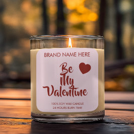 Be My Valentine Custom Purple Candle Labels