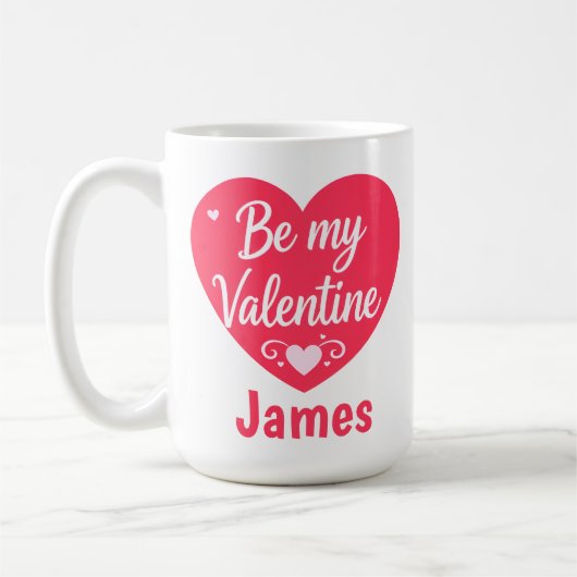 Be my Valentine Heart personalized Koffiemok (Links)