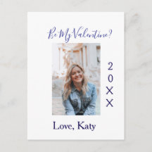 Be my valentine love name purple year photo simple