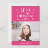 Be My Valentine Pink Valentine's Day Carte photo (Devant)