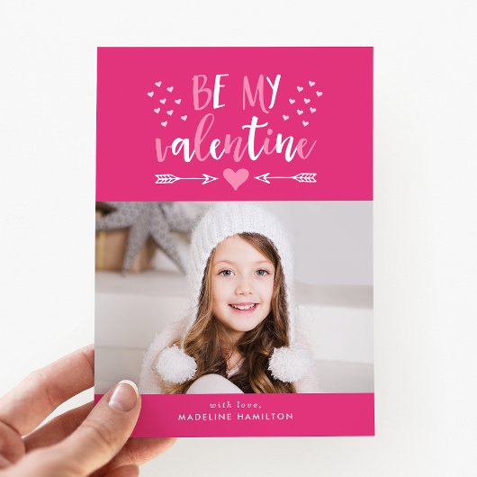 Be My Valentine Pink Valentine's Day Carte photo