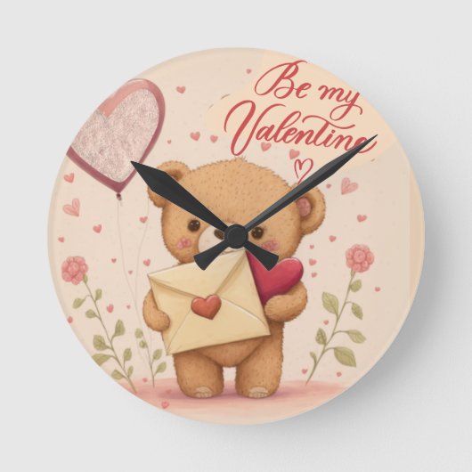 Be my Valentine Ronde Klok (Voorkant)