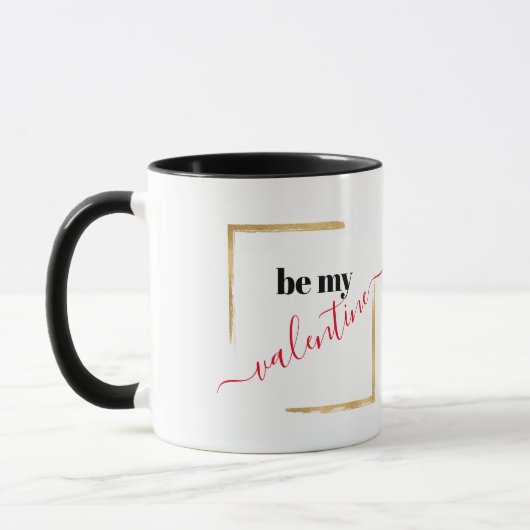 Be My Valentine White Typography Gig Mug (Gauche)