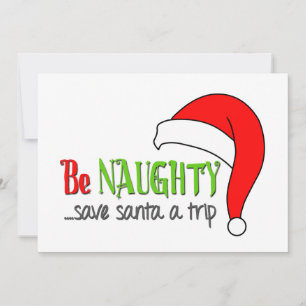 Be Naughty Save Père Noël a trip - Carte de vacanc