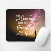 Be of Good Courage night sky - Psalm 31:24 Mouse P Muismat (Met muis)