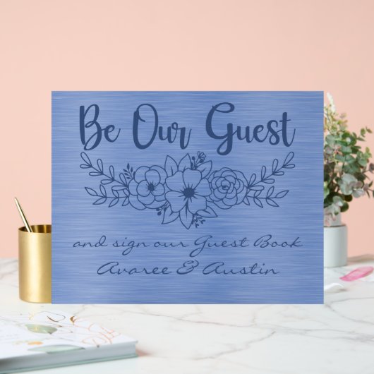 Be Our Guest and Sign Our Guestbook Blue Wedding (Mariage)
