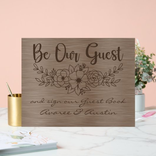 Be Our Guest and Sign Our Guestbook Brown Wedding (Mariage)