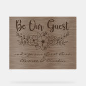 Be Our Guest and Sign Our Guestbook Brown Wedding (Recto)