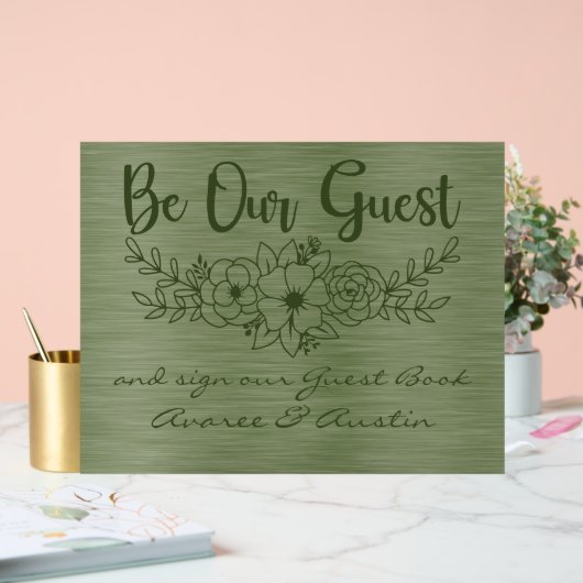 Be Our Guest and Sign Our Guestbook Green Wedding (Mariage)