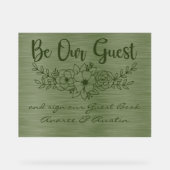 Be Our Guest and Sign Our Guestbook Green Wedding (Recto)
