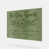 Be Our Guest and Sign Our Guestbook Green Wedding (Angle)