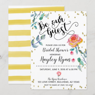 Be Our Guest Bruidsuitnodiging Aquarel Kaart