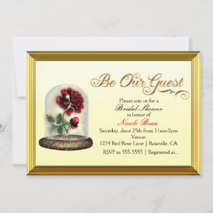 Be Our Guest Rode Roos in Glas Elegant Kaart