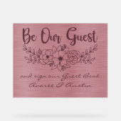 Be Our Guest  Sign Our Guestbook Burgundy Wedding (Recto)