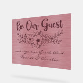 Be Our Guest  Sign Our Guestbook Burgundy Wedding (Angle)