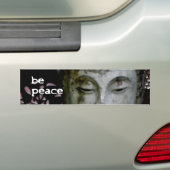 "Be Peace" Serene Buddha (zwart/wit) Bumpersticker (Op auto)