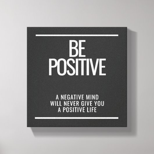 Be Positive Canvas – Inspirerend muurkunst (Voorkant)