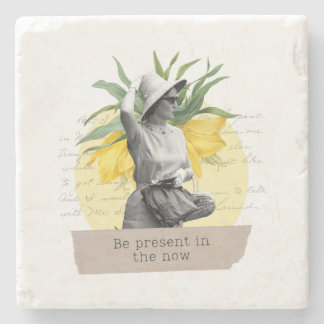 "Be present in the now" coaster Stenen Onderzetter