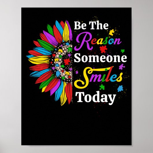 Be Reason Someone Smiles Today Sunflower Poster (Voorkant)