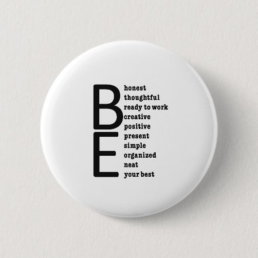 BE... RONDE BUTTON 5,7 CM (Voorkant)