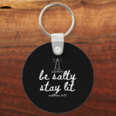 Be Salty Stay Lit Matthew 5_13 Christian Faith Wom Sleutelhanger (Voorkant)