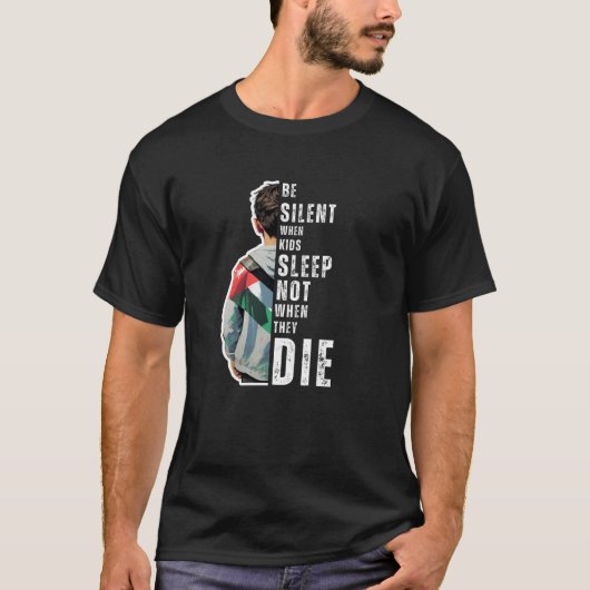 BE SILENT zwart T-shirt voor man (Voorkant)