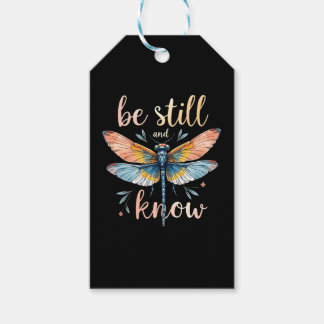 Be still and know Floral Dragonfly Christian Summe Cadeaulabel
