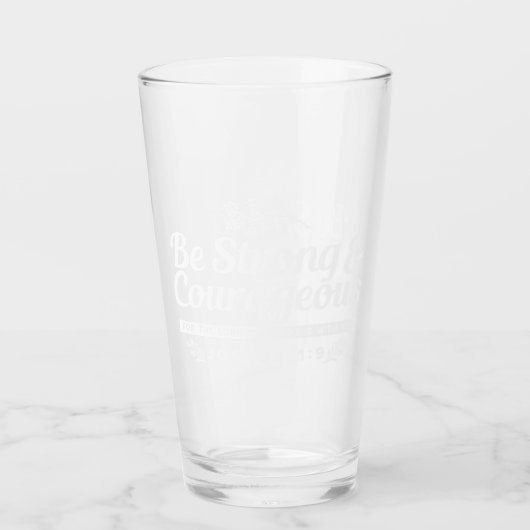 Be Strong and Courageous – Joshua 1:9 Bible Verse Glas (Voorkant)