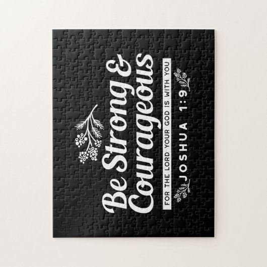 Be Strong and Courageous – Joshua 1:9 Bible Verse  Legpuzzel (Verticaal)