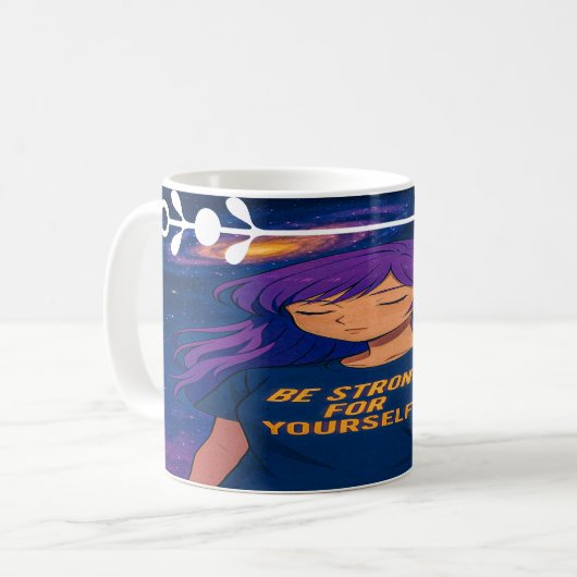 Be Strong for Yourself – Inspirational Anime Mug (Devant gauche)