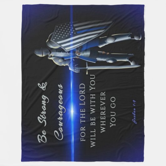 BE STRONG Joshua:1.9 Fleece Deken (Voorkant)