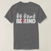 BE-tekst en ASL zwart-wit ontwerp 3 T-shirt (Design voorkant)