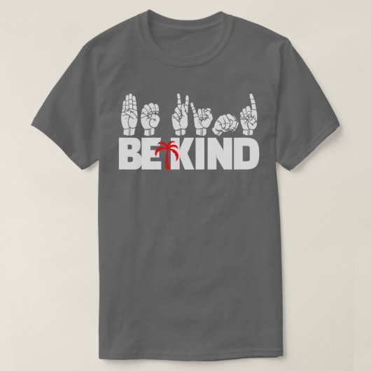 BE-tekst en ASL zwart-wit ontwerp 3 T-shirt (Design voorkant)