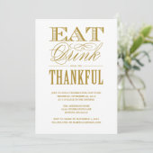 BE THANKFUL | THANKSGIVING-DINERINVITATIE KAART (Staand voorkant)