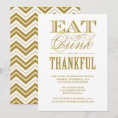 BE THANKFUL | THANKSGIVING-DINERINVITATIE KAART (Voorkant / Achterkant)