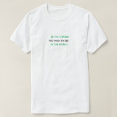 "BE THE CHANGE" T-shirt eenvoudig en stijlvol desi (Design voorkant)
