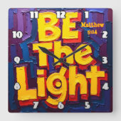Be the Light Artwork Vierkante Klok (Voorkant)