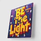 Be the Light Artwork Vierkante Klok (Hoek)