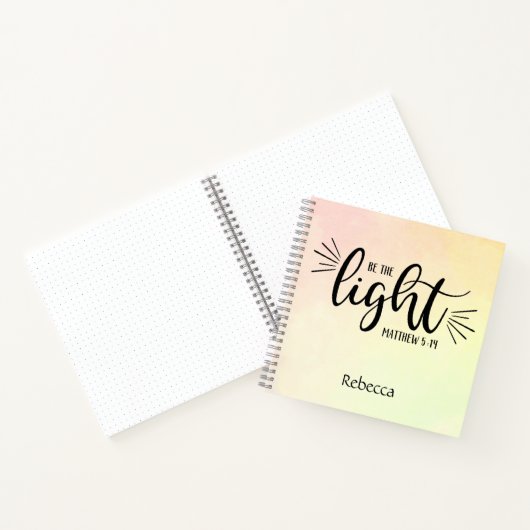 Be the Light Matthew 5:14 Custom Name Journal (Intérieur)