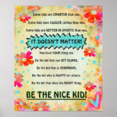 Be the Nice Kind Floral Classroom Inspirivity Poster (Voorkant)