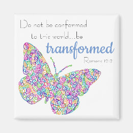 "...be transformeerd" Butterfly Magnet Magneet