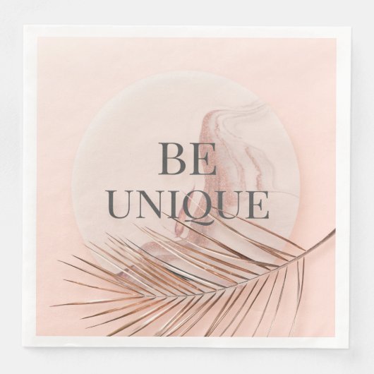 BE UNIQUE-Luxury Roos Gold Trendy Typografie Servetten (Voorkant)