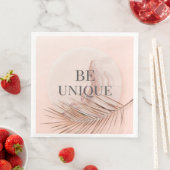 BE UNIQUE-Luxury Roos Gold Trendy Typografie Servetten (Insitu)