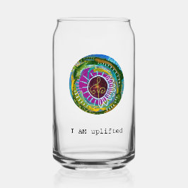 Be uplifted mantra with prayer portal blikvorm glas