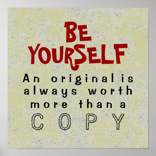 BE UZELF - 12x12 Poster (Canvasoptie) (Voorkant)