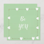 Be You Card – Green Self Love Inspirational Card (Voorkant / Achterkant)